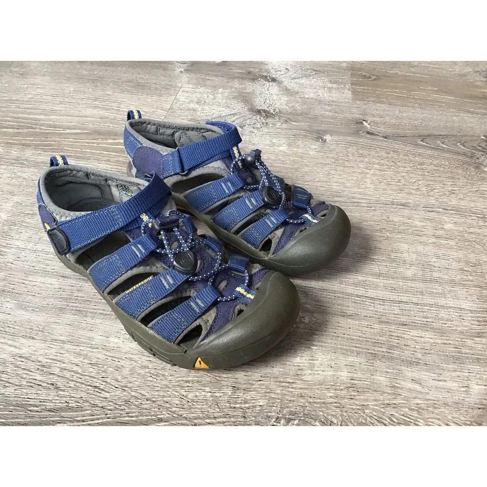 KEEN Newport H2 Youth Size 4 Waterproof Sandals Blue Yellow Hiking Shoes 1009962